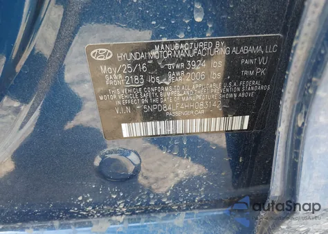 2017 Hyundai Elantra Se from USA, damaged, VIN 5NPD84LF4HH083142